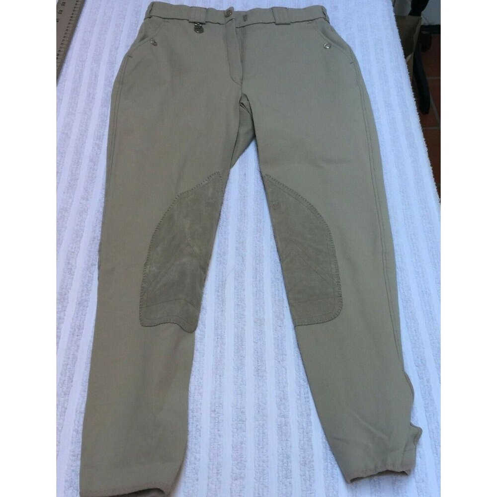 PIKEUR Equestrian Breeches Women Size 40 / 28 Riding Pants Tan USA Knee Patch